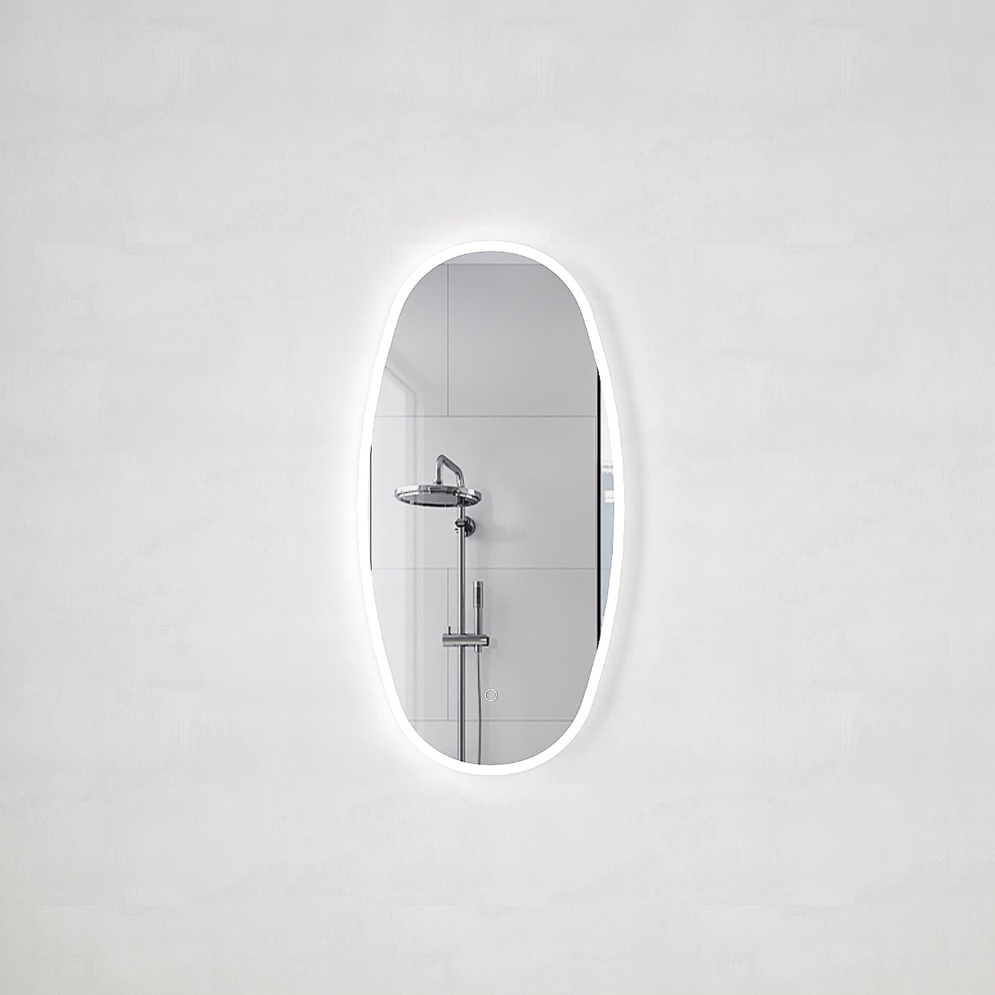 Riri Oblong 400mm x 800mm LED Mirror with Frosted Glass Border and Demister