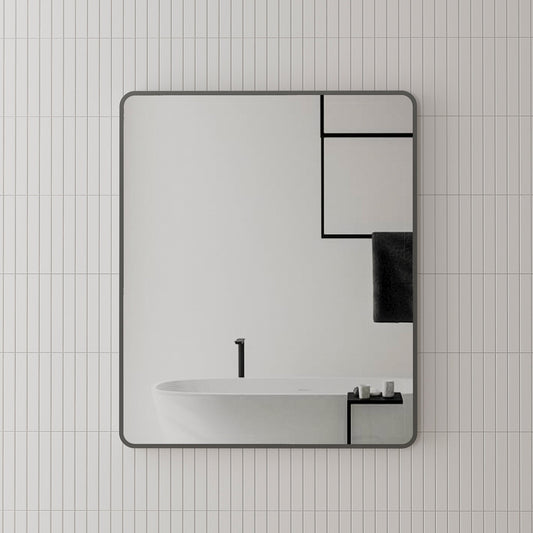 Retti Rectangular 750mm x 900mm Mirror with Matte Black Frame