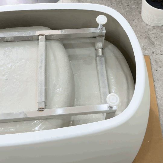 Ofuro 47 inch Acrylic Freestanding Extra Height Japanese Soaking Bathtub with Seat, Gloss White