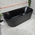 Brighton Groove 59 inch Acrylic Freestanding Back to Wall Bathtub, Matte Black
