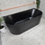 Brighton Groove 67 inch Acrylic Freestanding Back to Wall Bathtub, Matte Black