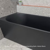 Avalon 59 inch Acrylic Freestanding Left Corner Bathtub, Matte Black