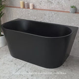 Avalon 51 inch Acrylic Freestanding Back to Wall Bathtub, Matte Black