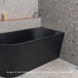 Avalon 51 inch Acrylic Freestanding Right Corner Bathtub, Matte Black