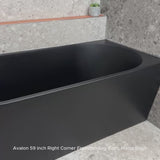Avalon 59 inch Acrylic Freestanding Right Corner Bathtub, Matte Black