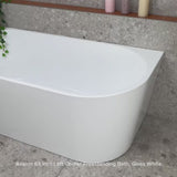 Avalon 63 inch Acrylic Freestanding Left Corner Bathtub, Gloss White