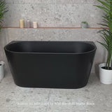 Avalon 55 inch Acrylic Freestanding Back to Wall Bathtub, Matte Black