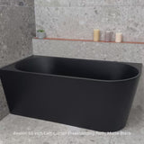 Avalon 55 inch Acrylic Freestanding Left Corner Bathtub, Matte Black