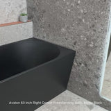 Avalon 63 inch Acrylic Freestanding Right Corner Bathtub, Matte Black