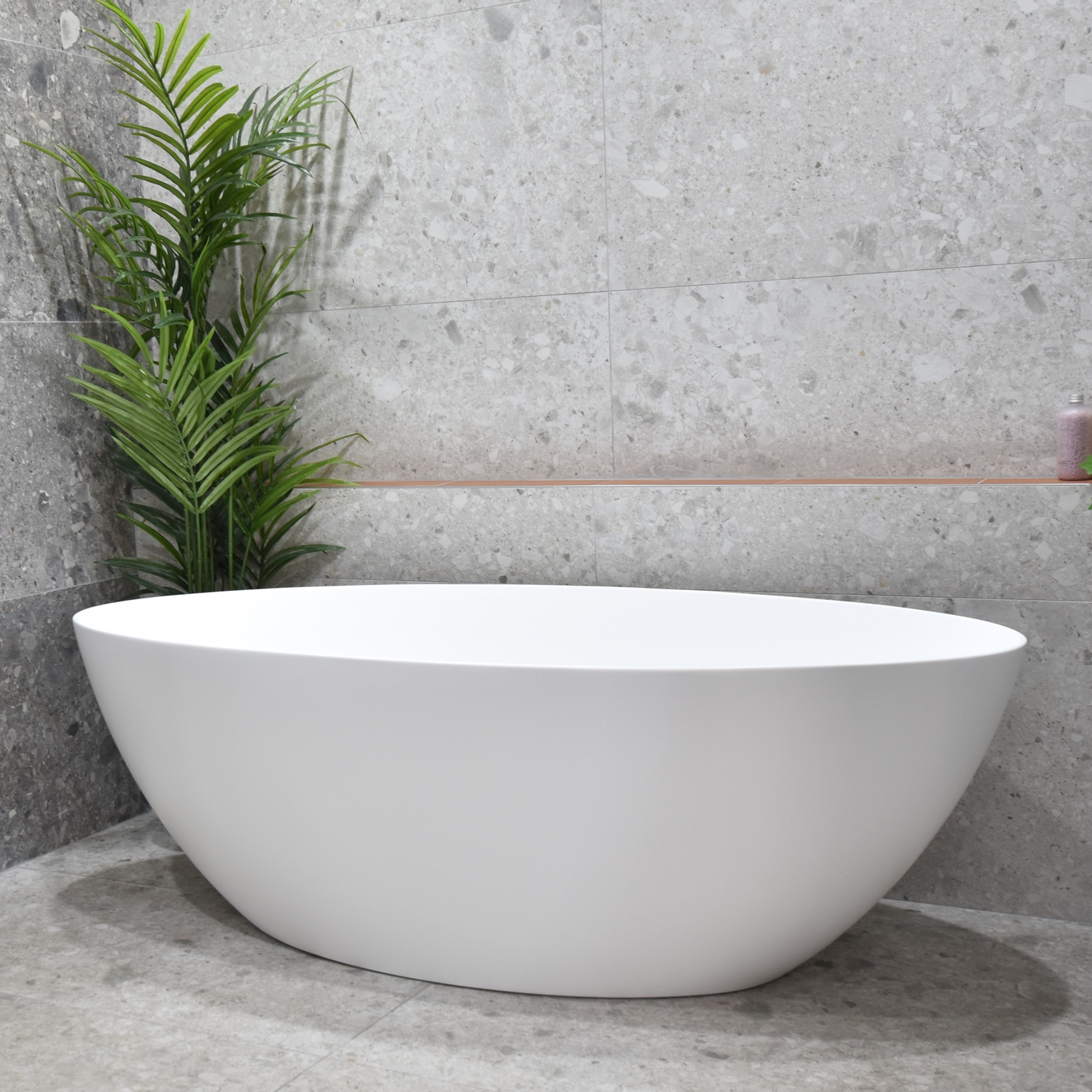 Kinka Egg 1700mm Oval Freestanding Bath, Matte White