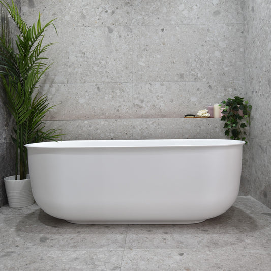 Mayfair Classic 1700mm Floating Oval Freestanding Bath, Matte White