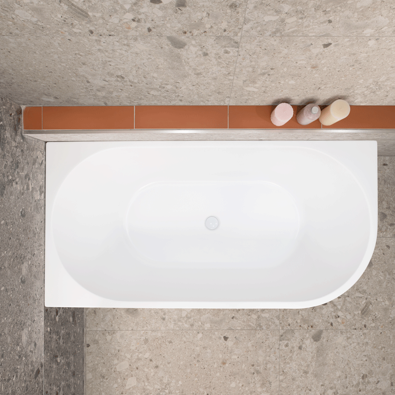 Avalon 59 inch Acrylic Freestanding Left Corner Bathtub, Matte White