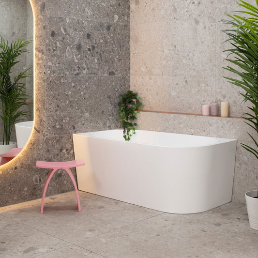 Avalon 59 inch Acrylic Freestanding Left Corner Bathtub, Matte White