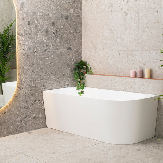 Avalon 63 inch Acrylic Freestanding Left Corner Bathtub, Gloss White