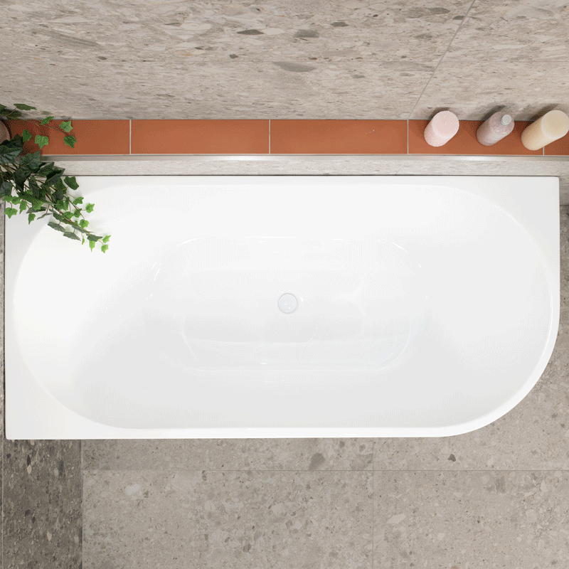 Avalon 67 inch Acrylic Freestanding Left Corner Bathtub, Matte White