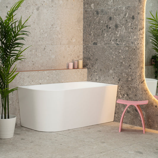 Avalon 55 inch Acrylic Freestanding Right Corner Bathtub, Matte White