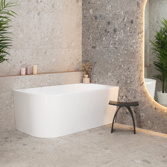 Avalon 59 inch Acrylic Freestanding Right Corner Bathtub, Gloss White