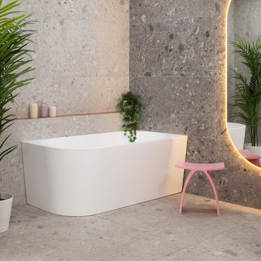 Avalon 59 inch Acrylic Freestanding Right Corner Bathtub, Matte White