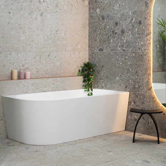 Avalon 67 inch Acrylic Freestanding Right Corner Bathtub, Gloss White