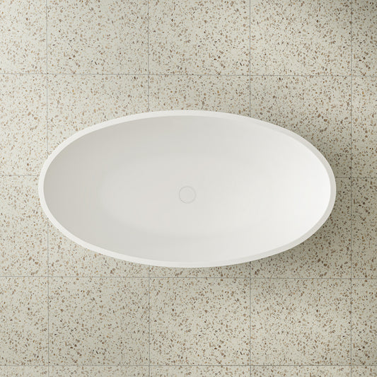 Byron Egg 1300mm Oval Freestanding Bath, Gloss White