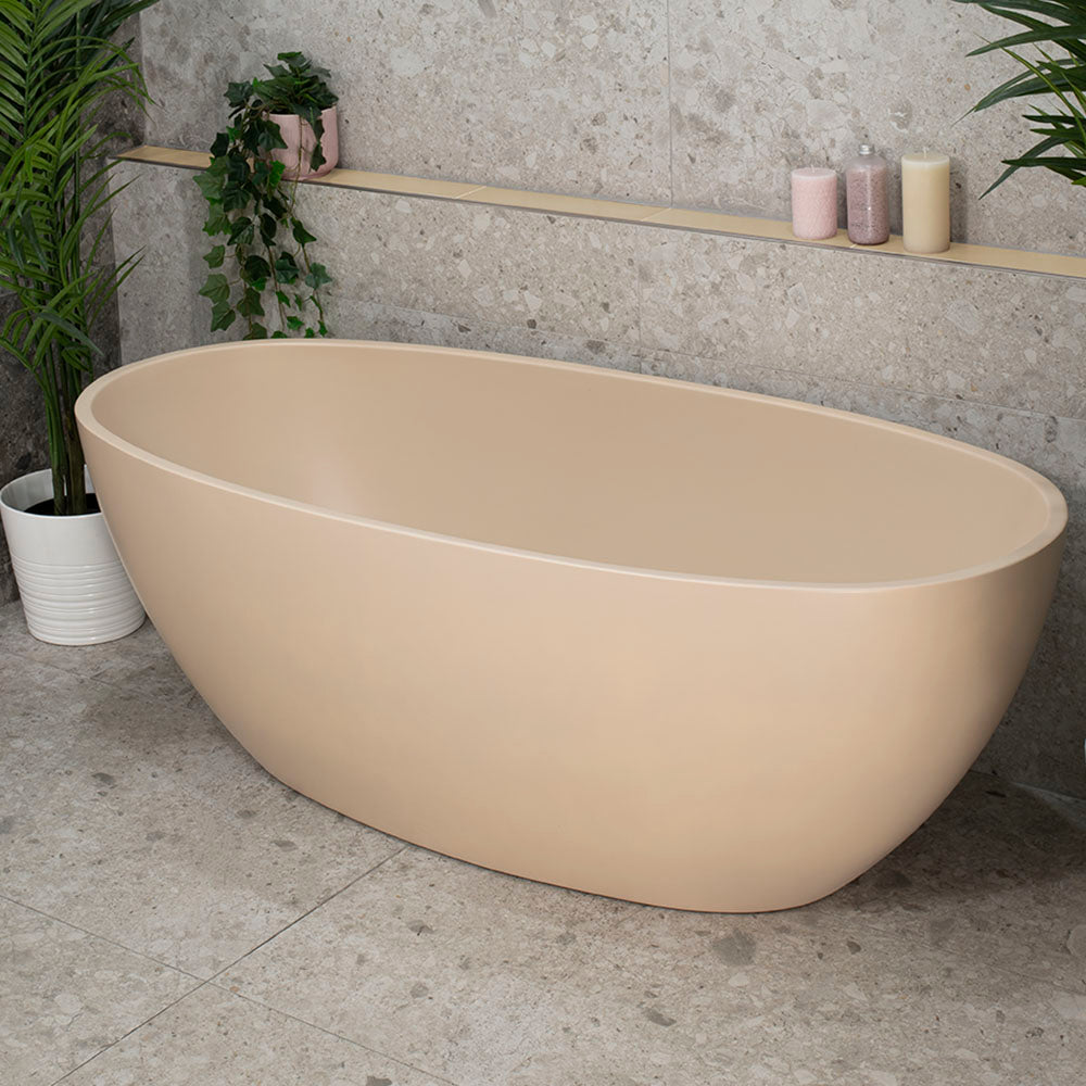 Byron Egg 1600mm Oval Freestanding Bath, Matte Vanilla Beige - SPECIAL EDITION