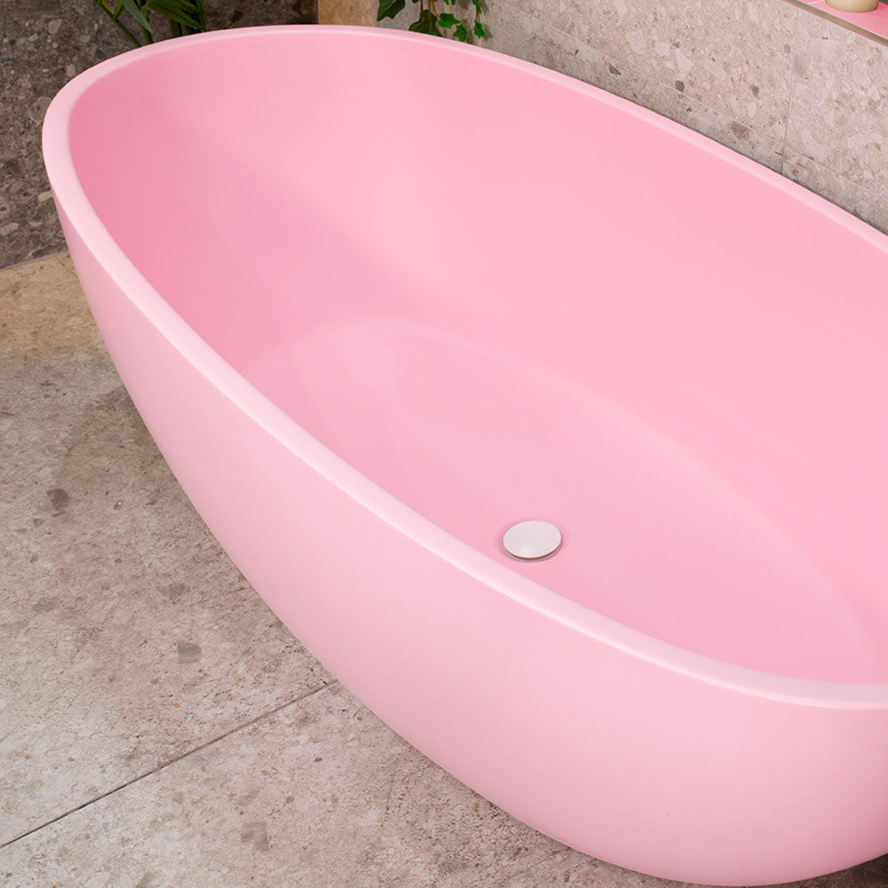 Byron Egg 1600mm Oval Freestanding Bath, Matte Pink - SPECIAL EDITION