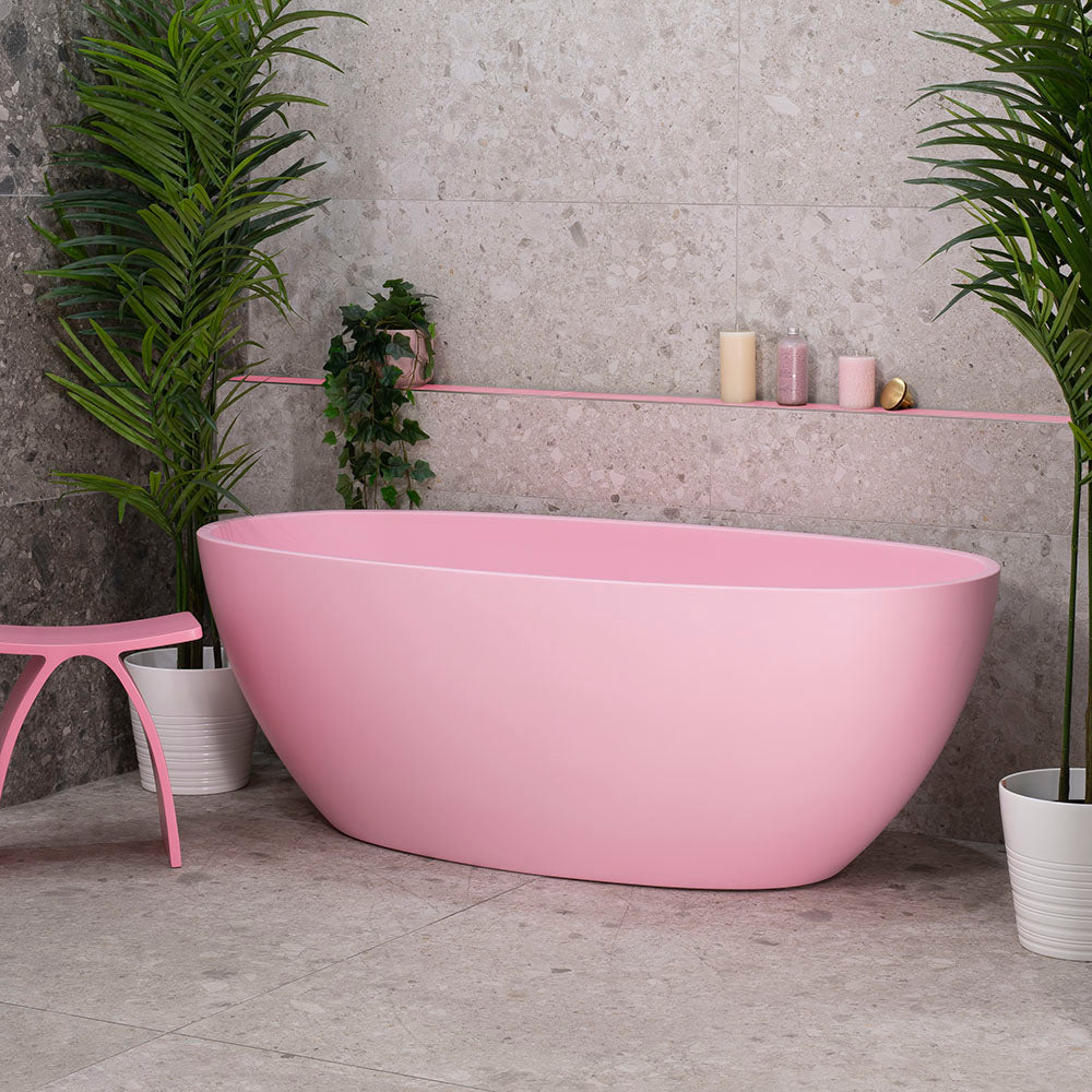 Byron Egg 1600mm Oval Freestanding Bath, Matte Pink - SPECIAL EDITION