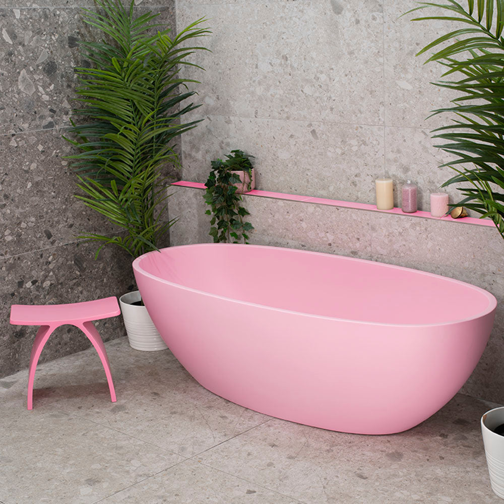 Byron Egg 1600mm Oval Freestanding Bath, Matte Pink - SPECIAL EDITION