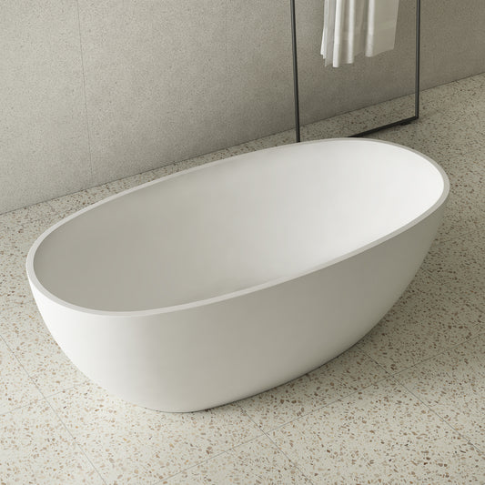 Byron Egg 1600mm Oval Freestanding Bath, Gloss White