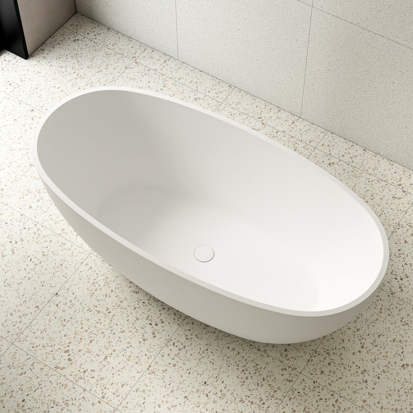 Byron Egg 1600mm Oval Freestanding Bath, Gloss White