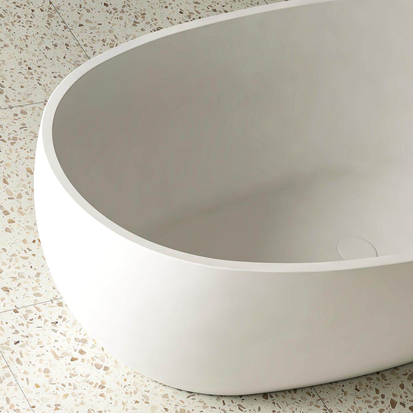 Byron Egg 1600mm Oval Freestanding Bath, Matte White