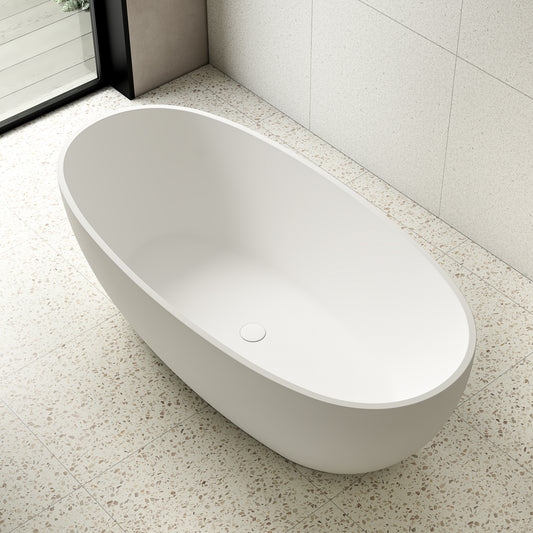 Byron Egg 1700mm Oval Freestanding Bath, Gloss White