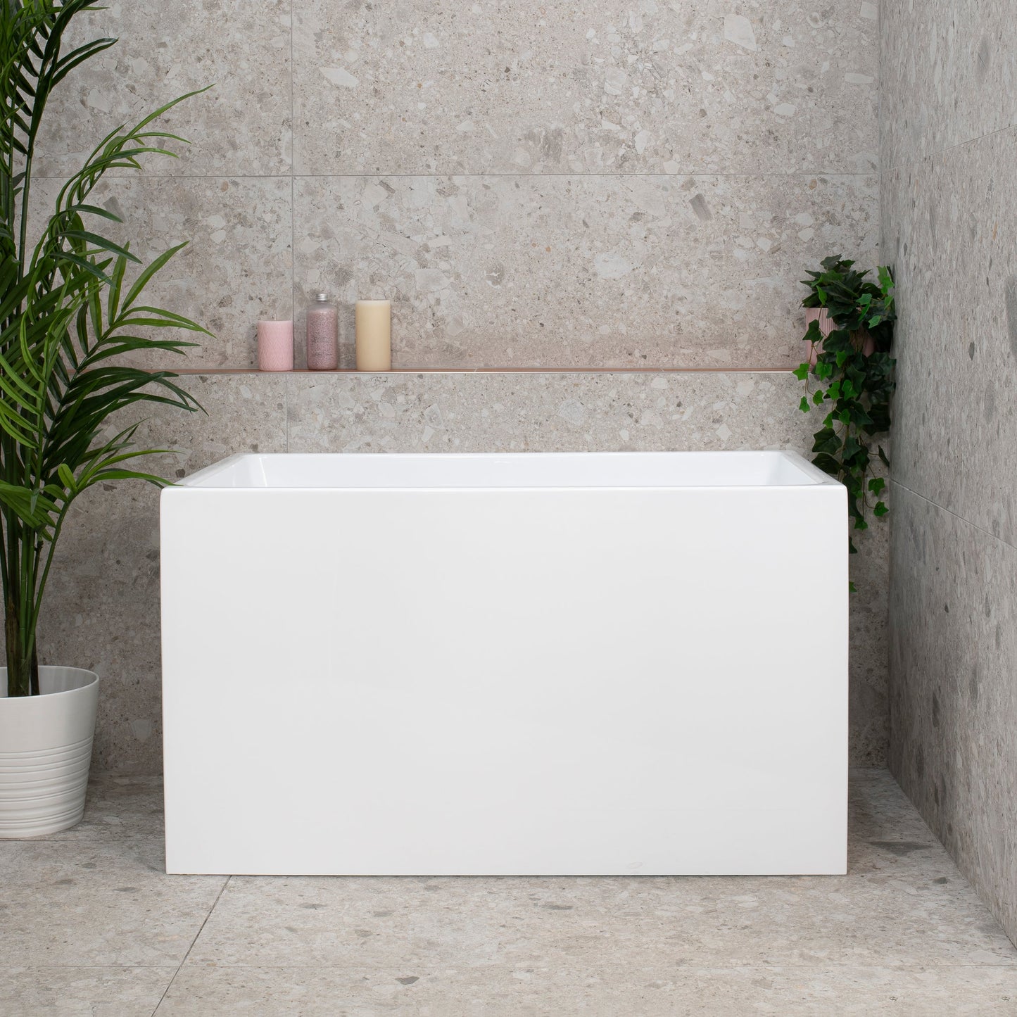 Cubix Extra Height 1100mm Japanese Soaking Bathtub, Gloss White