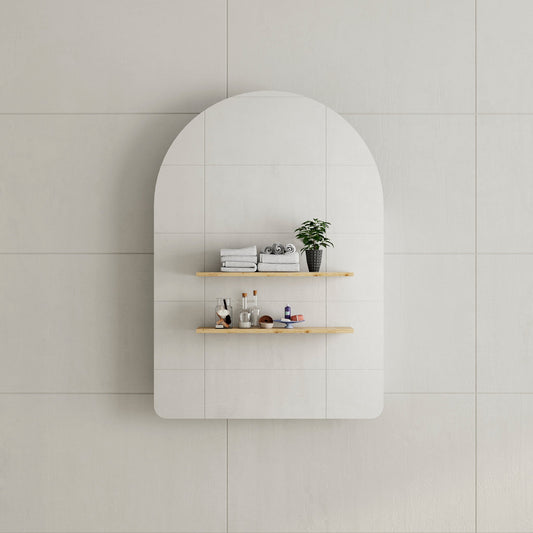 Arco Arch 700mm x 1000mm Mirrored Shaving Cabinet, Matte White